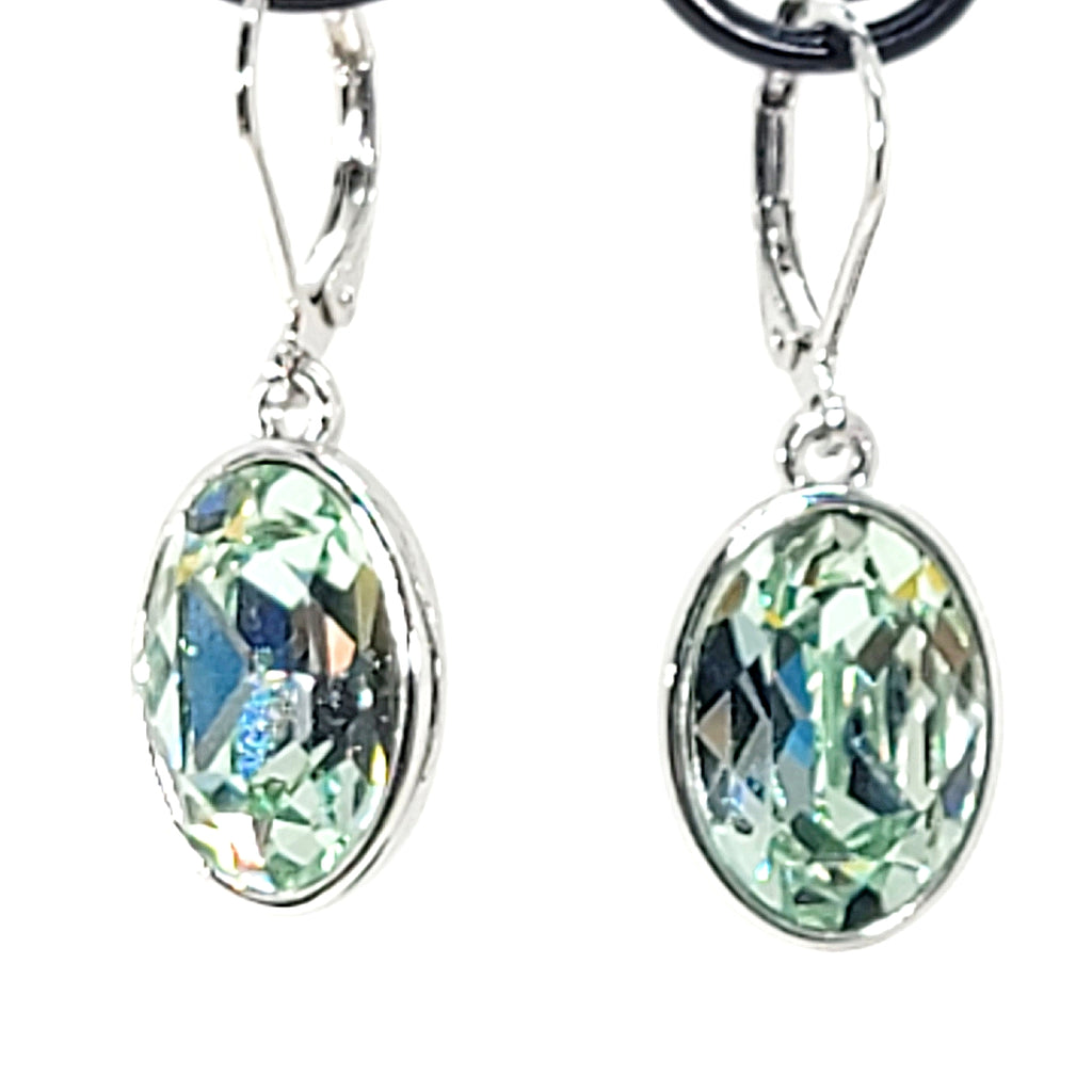 Aqua Green Crystal Drop Earrings - Leila Jewels