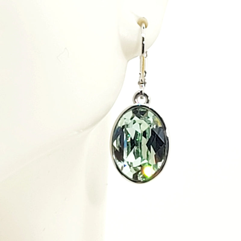Aqua Green Crystal Drop Earrings - Leila Jewels
