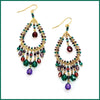 Handmade Beaded Chandelier Earrings - Clear Red Drop - Leila Jewels