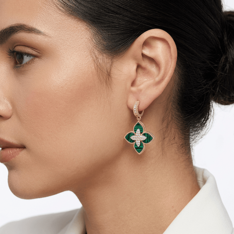 Venetian Flower Drop Earrings - Leila Jewels