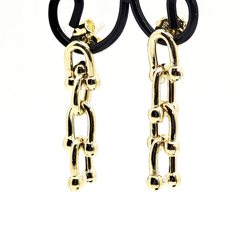 Gold Vermeil Link Drop Earrings - Leila Jewels