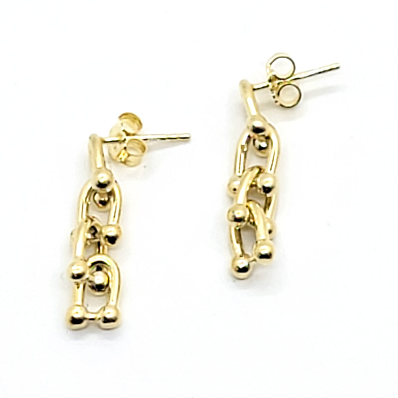 Gold Vermeil Link Drop Earrings - Leila Jewels