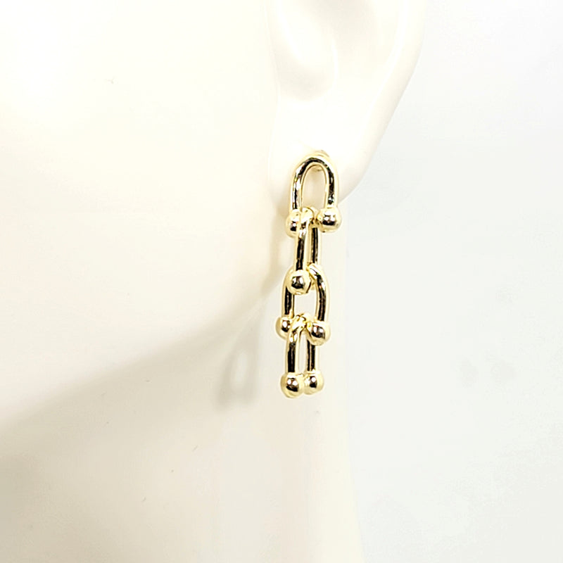 Gold Vermeil Link Drop Earrings - Leila Jewels