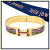 "H" Hinged Cuff - Leila Jewels