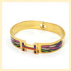 "H" Hinged Cuff - Leila Jewels
