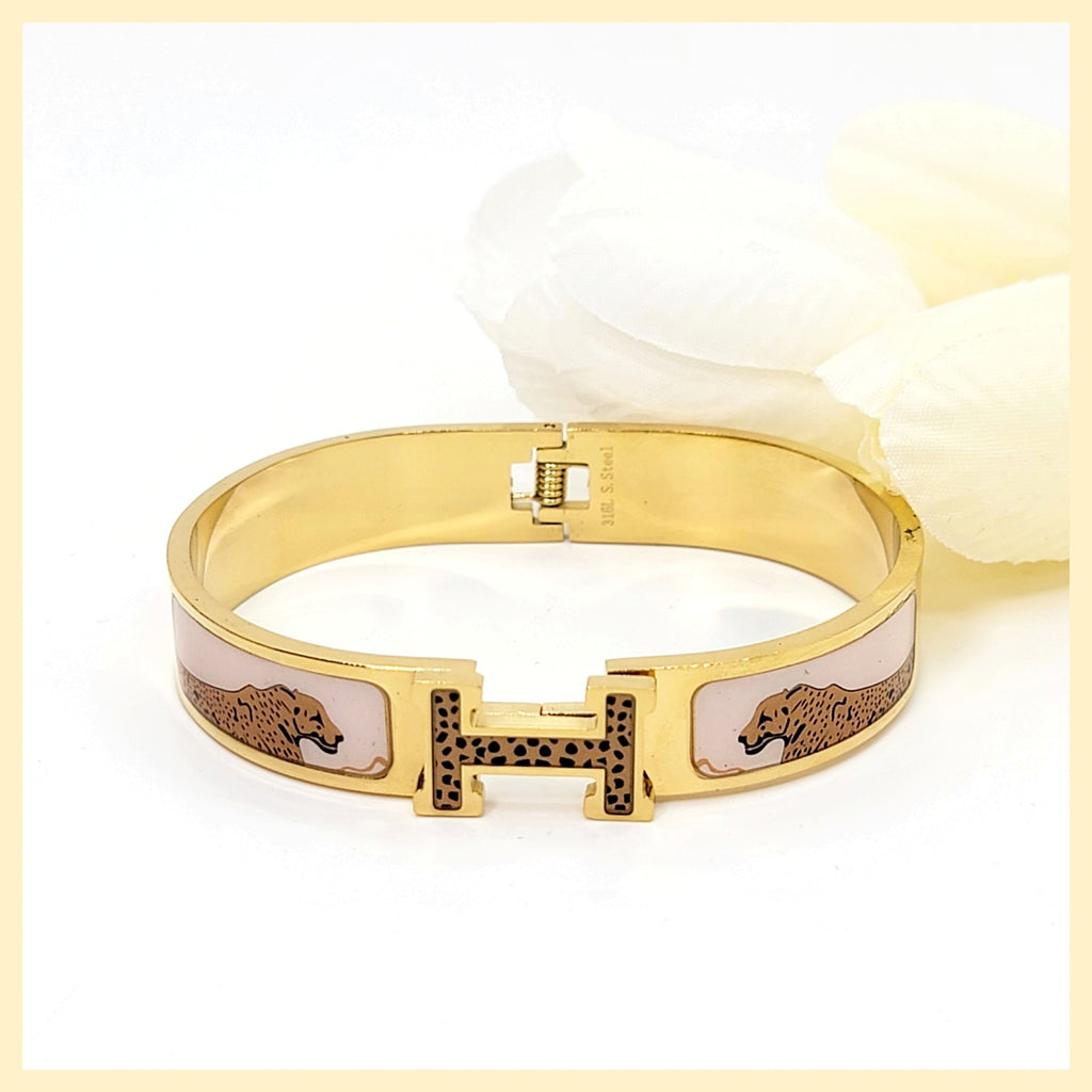 "H" Hinged Cuff - Leila Jewels