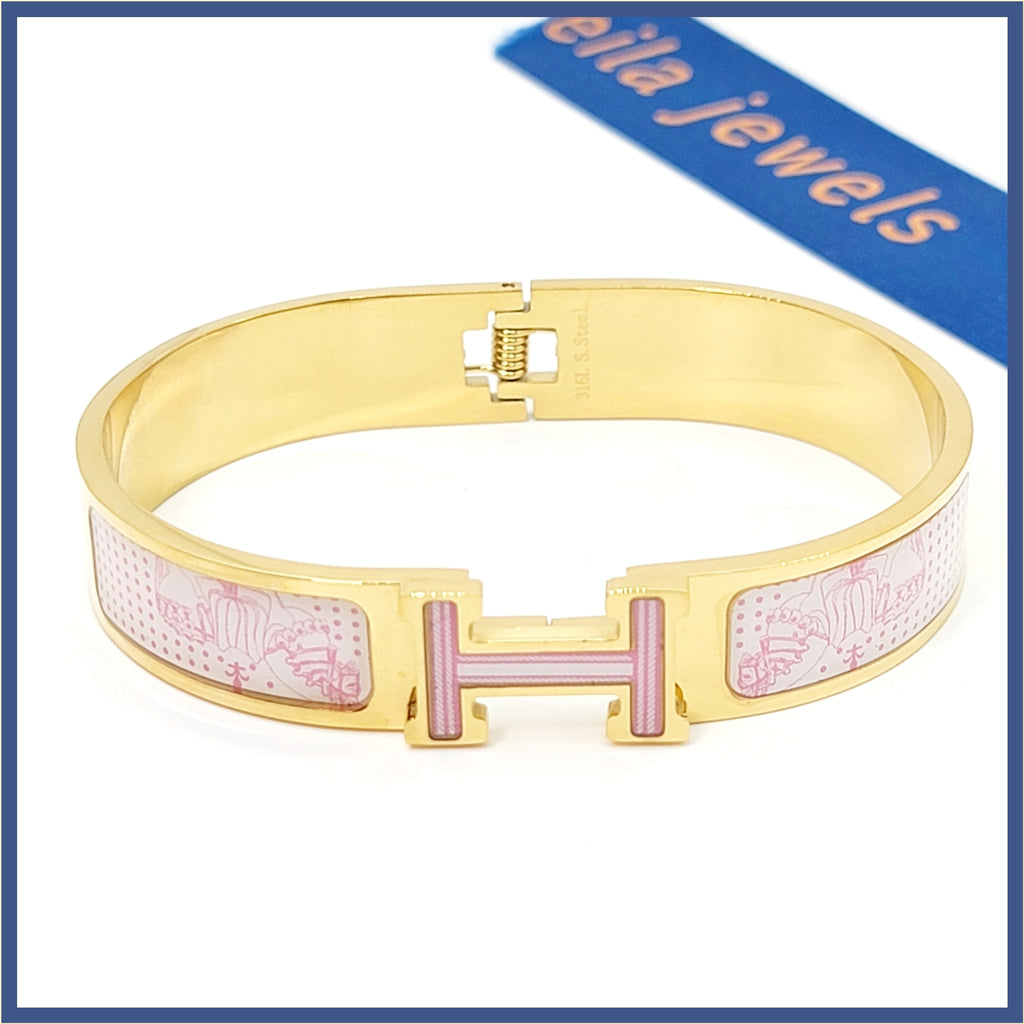 "H" Hinged Cuff - Leila Jewels