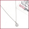 Sterling Halo Pendant Necklace - Leila Jewels