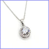Sterling Halo Pendant Necklace - Leila Jewels