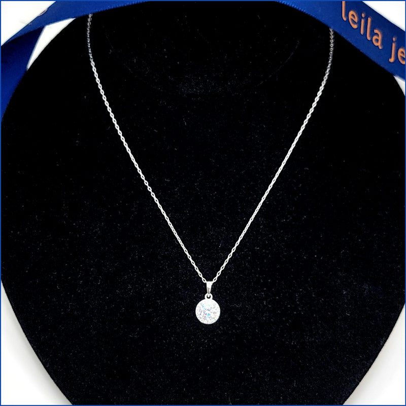 Sterling Halo Pendant Necklace - Leila Jewels