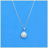 Sterling Halo Pendant Necklace - Leila Jewels