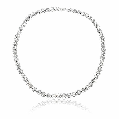 Halo Zirconia Tennis Necklace - Leila Jewels