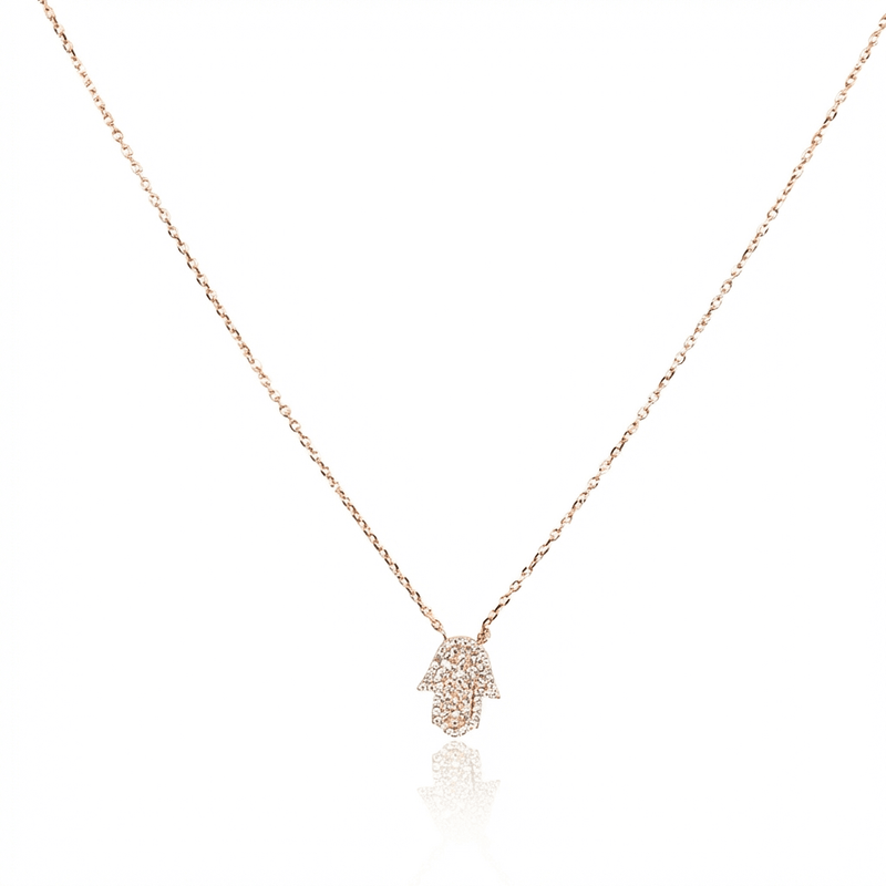 Sterling Silver and Swarovski Pavé Hamsa Necklace - Leila Jewels
