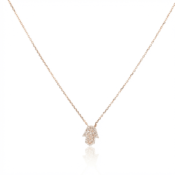 Sterling Silver and Swarovski Pavé Hamsa Necklace - Leila Jewels
