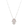 Sterling Silver and Swarovski Pavé Hamsa Necklace - Leila Jewels