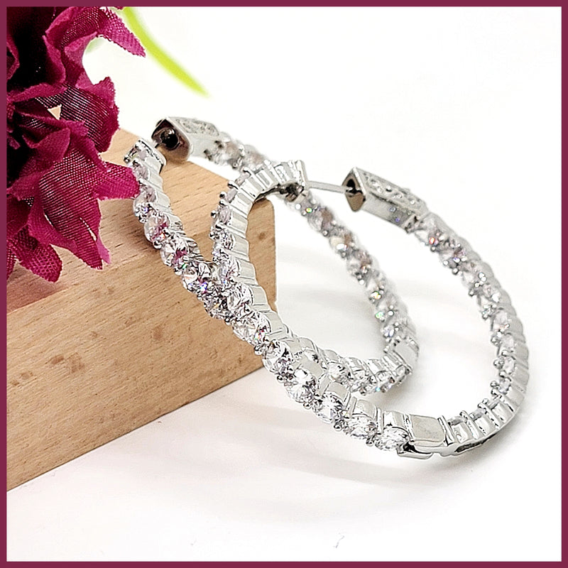 Sparkle Hoop Earrings - Leila Jewels