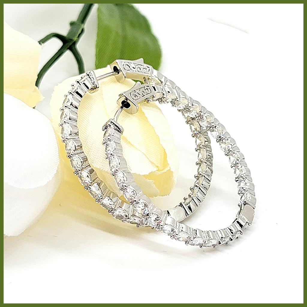 Sparkle Hoop Earrings - Leila Jewels