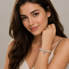 Filigree Heart Charm and Pearl Stretch Bracelet - Leila Jewels