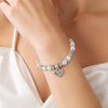 Filigree Heart Charm and Pearl Stretch Bracelet - Leila Jewels