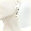 Sterling Pavé Huggies with Cultured Pearl Drop - Leila Jewels