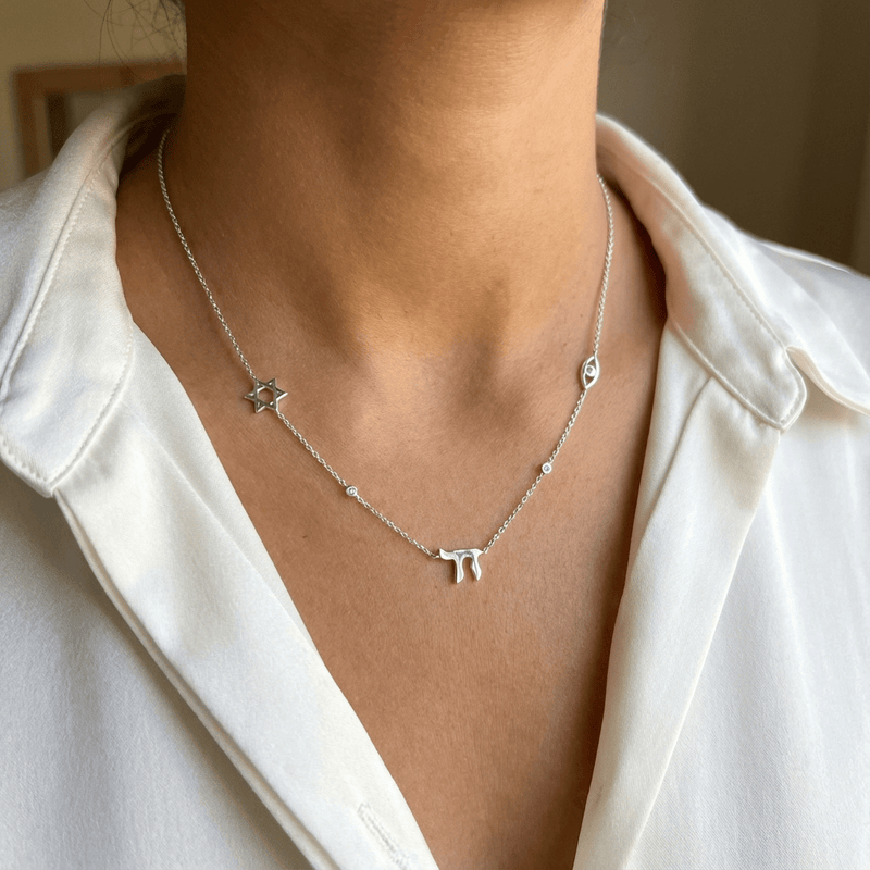 Sterling Protection Charm Necklace - Leila Jewels