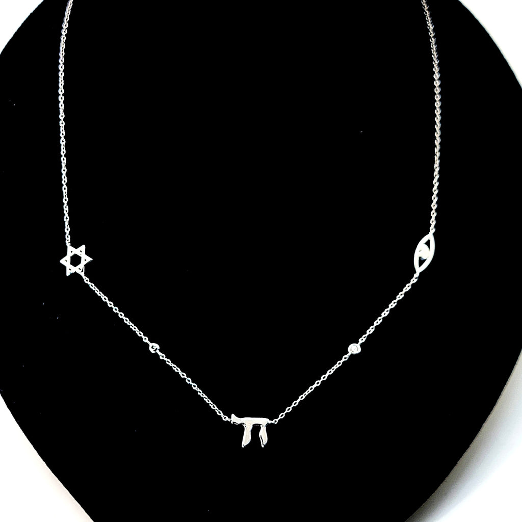 Sterling Protection Charm Necklace - Leila Jewels