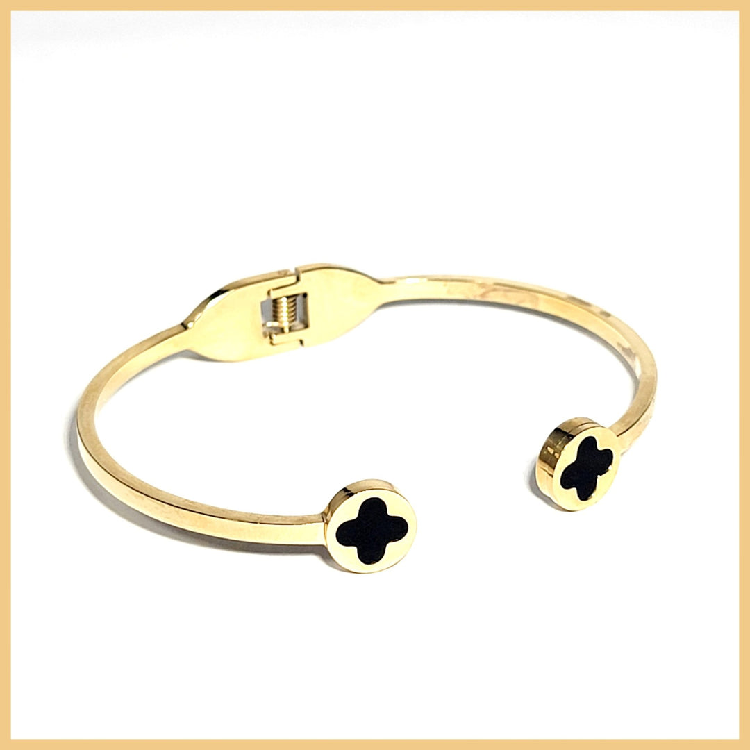 Clover Open Bangle - Leila Jewels