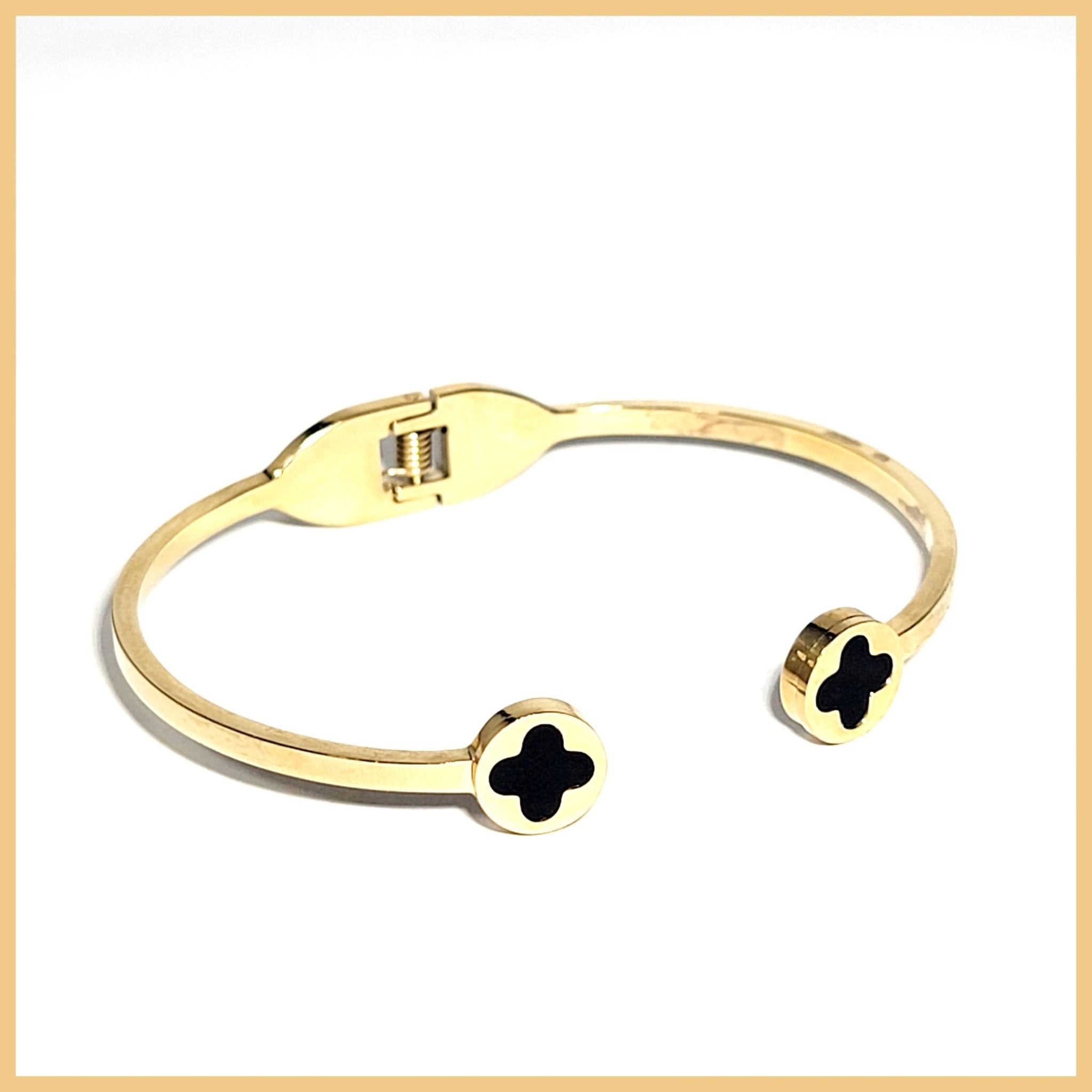 Clover Open Bangle - Leila Jewels