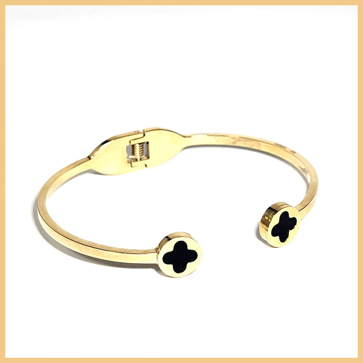 Clover Open Bangle - Leila Jewels