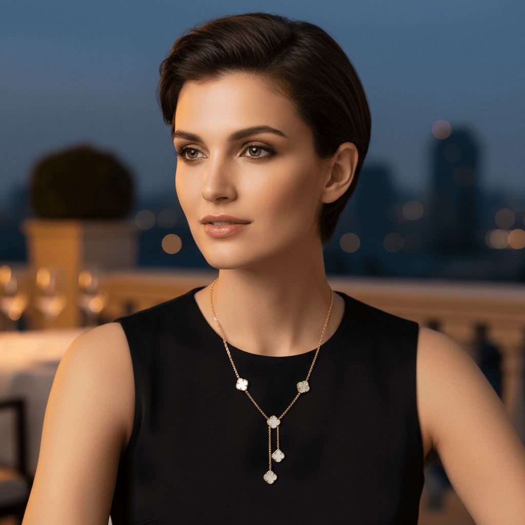 Clover "Y" Necklace - Leila Jewels