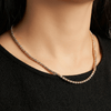 Italian Sterling Silver Two - Tone Barrel Chain Necklace - Leila Jewels