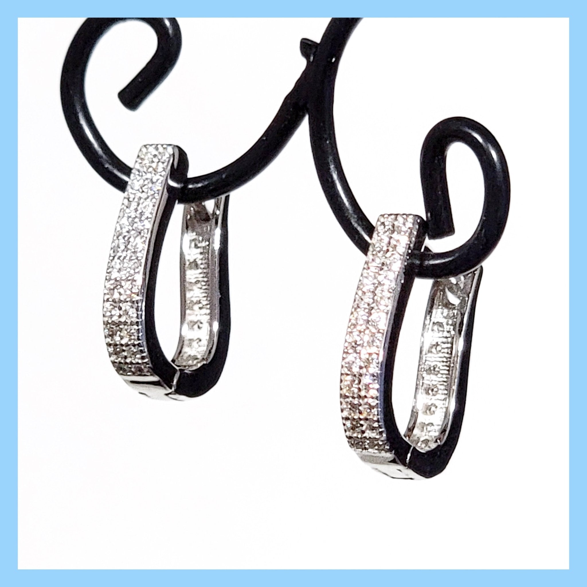 Sterling Silver Pavé Huggie Earrings - Leila Jewels