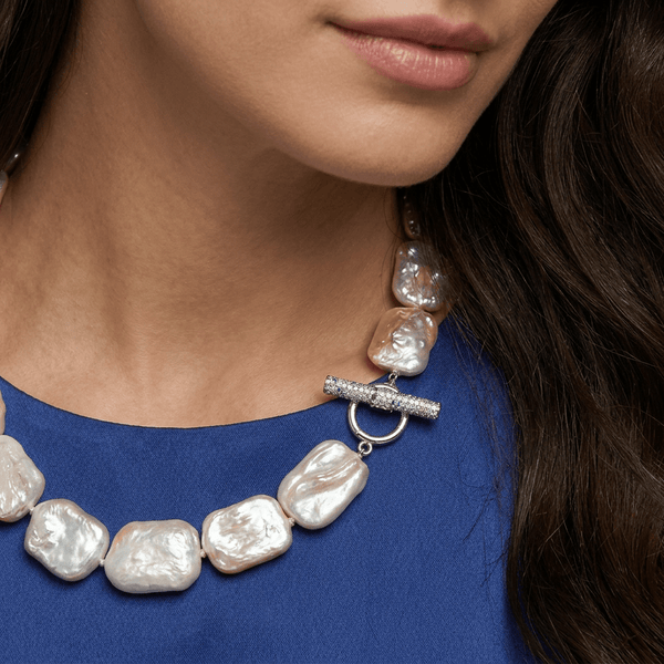 Square Baroque Pearl Necklace - Leila Jewels