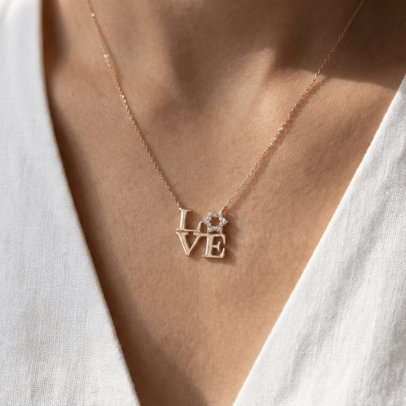 Square Love Star Necklace - Leila Jewels