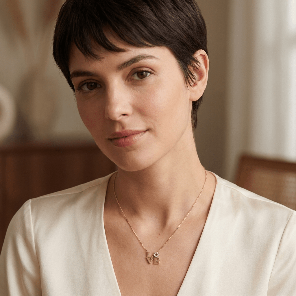 Square Love Star Necklace - Leila Jewels