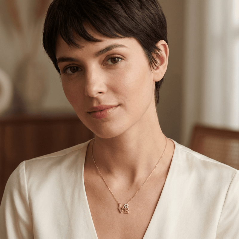 Square Love Star Necklace - Leila Jewels