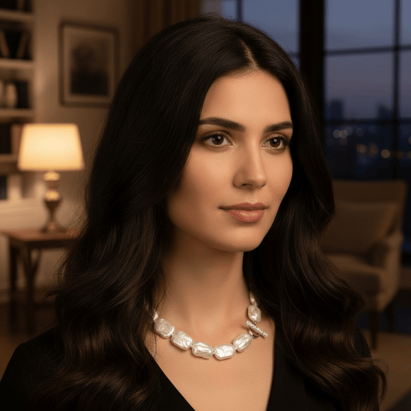 Square Baroque Pearl Necklace - Leila Jewels