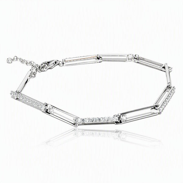 Sterling Pavé Links Bracelet - Leila Jewels