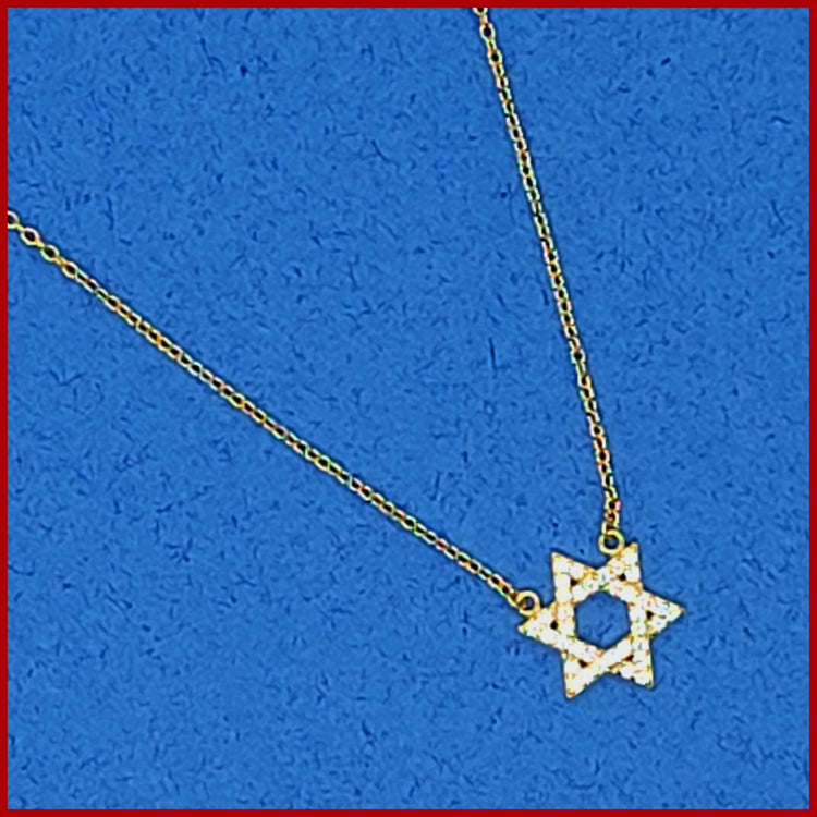 Sterling Pavé Star of David Necklace - Leila Jewels