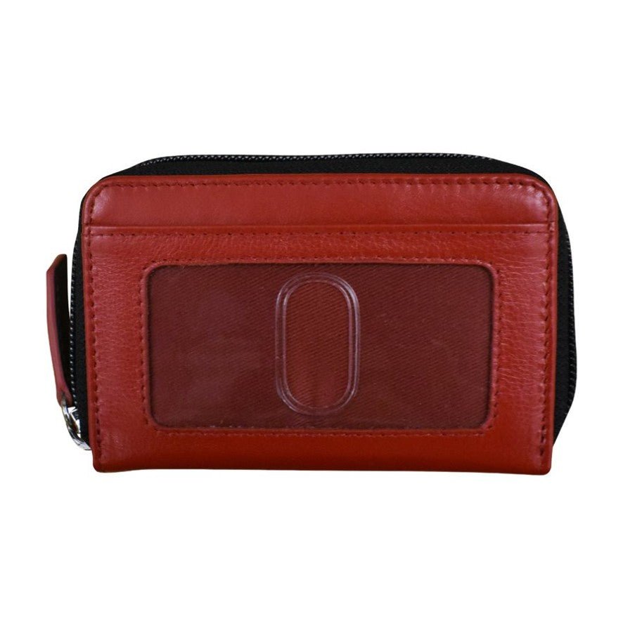 Two - Tone Leather Zip Pouch - Leila Jewels