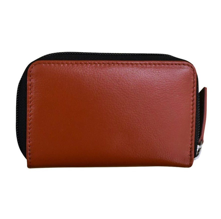 Two - Tone Leather Zip Pouch - Leila Jewels