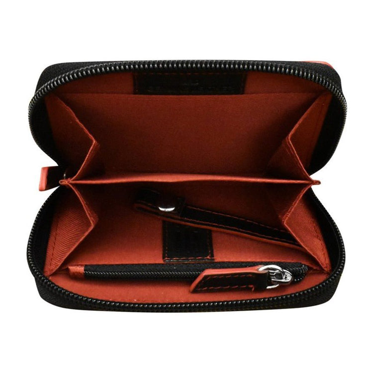 Two - Tone Leather Zip Pouch - Leila Jewels