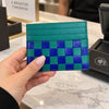 Checkerboard Leather Card Case - Leila Jewels