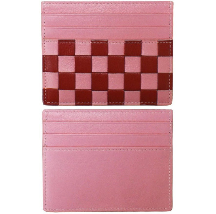 Checkerboard Leather Card Case - Leila Jewels