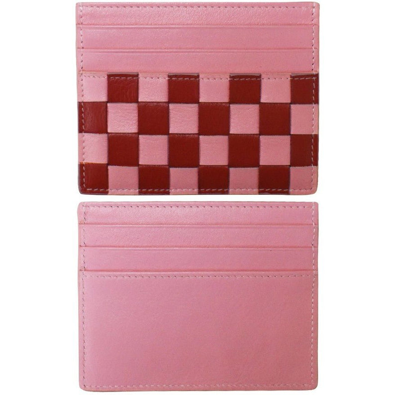 Checkerboard Leather Card Case - Leila Jewels