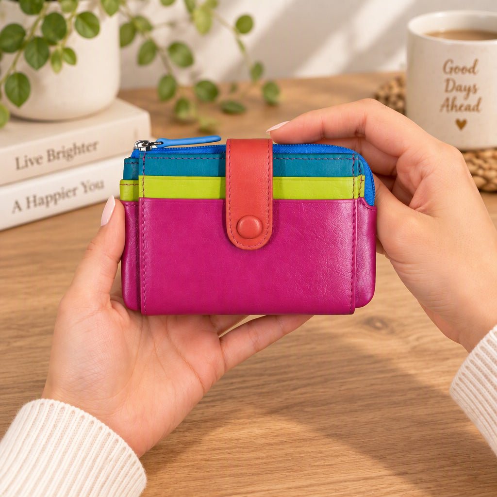 Small Leather Card Holder Purse - Leila Jewels