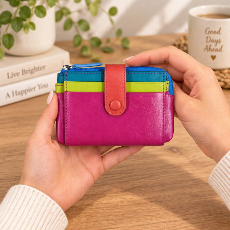 Small Leather Card Holder Purse - Leila Jewels