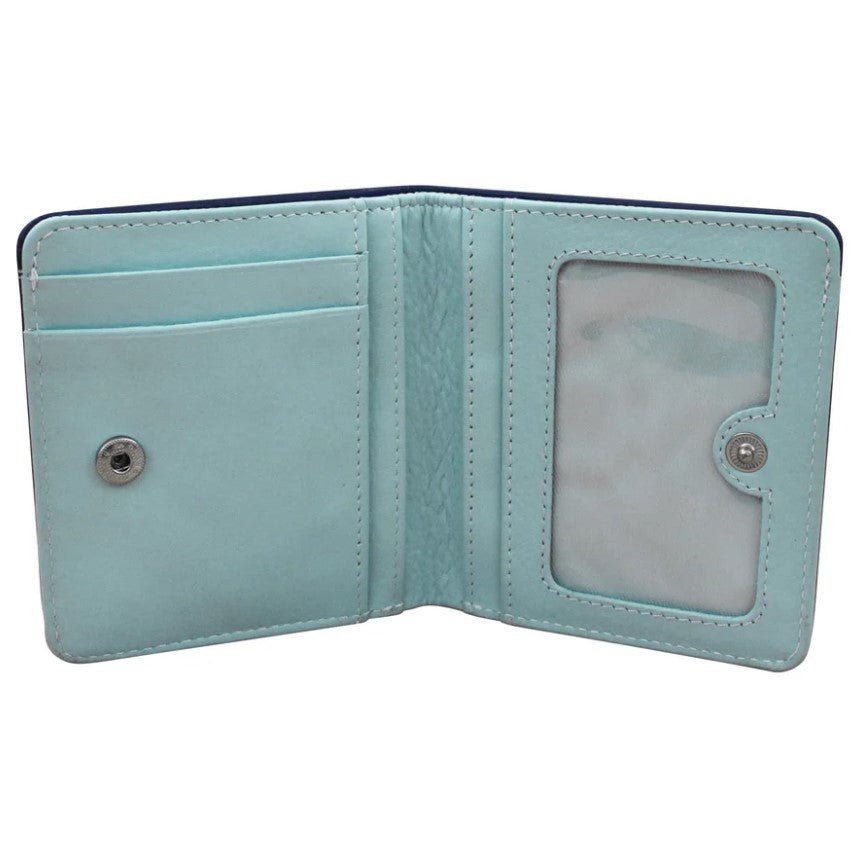 Leather Bi - Fold 2 - Tone Mini Wallet - Leila Jewels