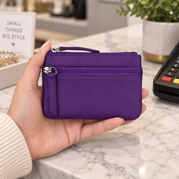 Mini Leather Coin Purse - Leila Jewels