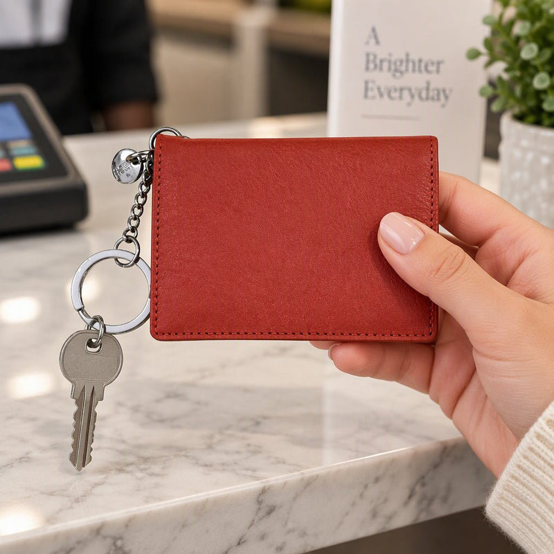 Leather Key Ring/Card Case - Leila Jewels